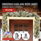 Christmas Trees: Christabelle 274cm Majestic Snow Prelit Christmas Garland