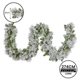 Christmas Trees: Christabelle 274cm Majestic Snow Prelit Christmas Garland