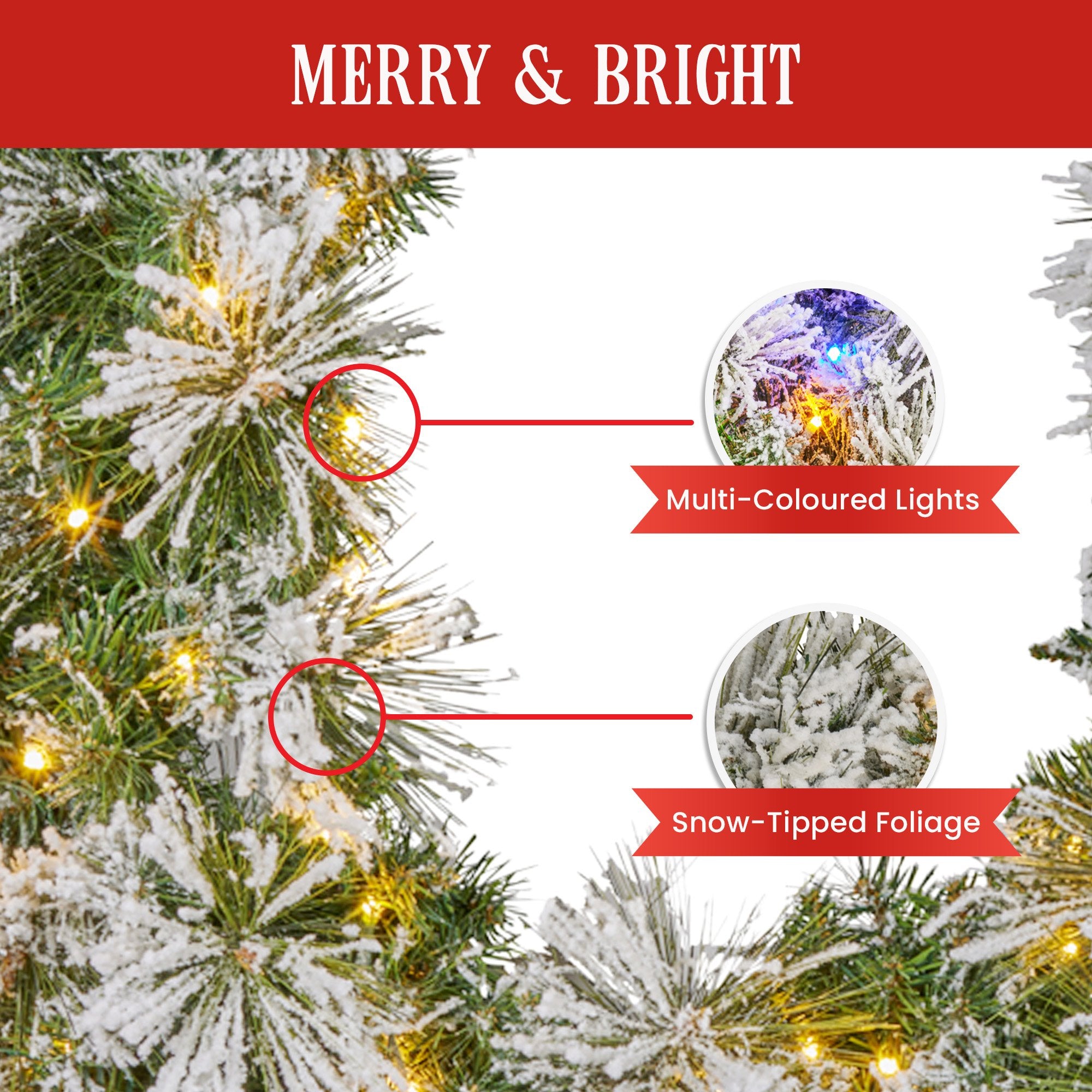 Christmas Trees: Christabelle 274cm Majestic Snow Prelit Christmas Garland
