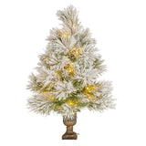 Christmas Trees: Christabelle 61cm Majestic Snow Tabletop Prelit Christmas Tree
