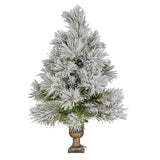 Christmas Trees: Christabelle 61cm Majestic Snow Tabletop Prelit Christmas Tree