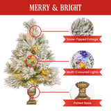Christmas Trees: Christabelle 61cm Majestic Snow Tabletop Prelit Christmas Tree