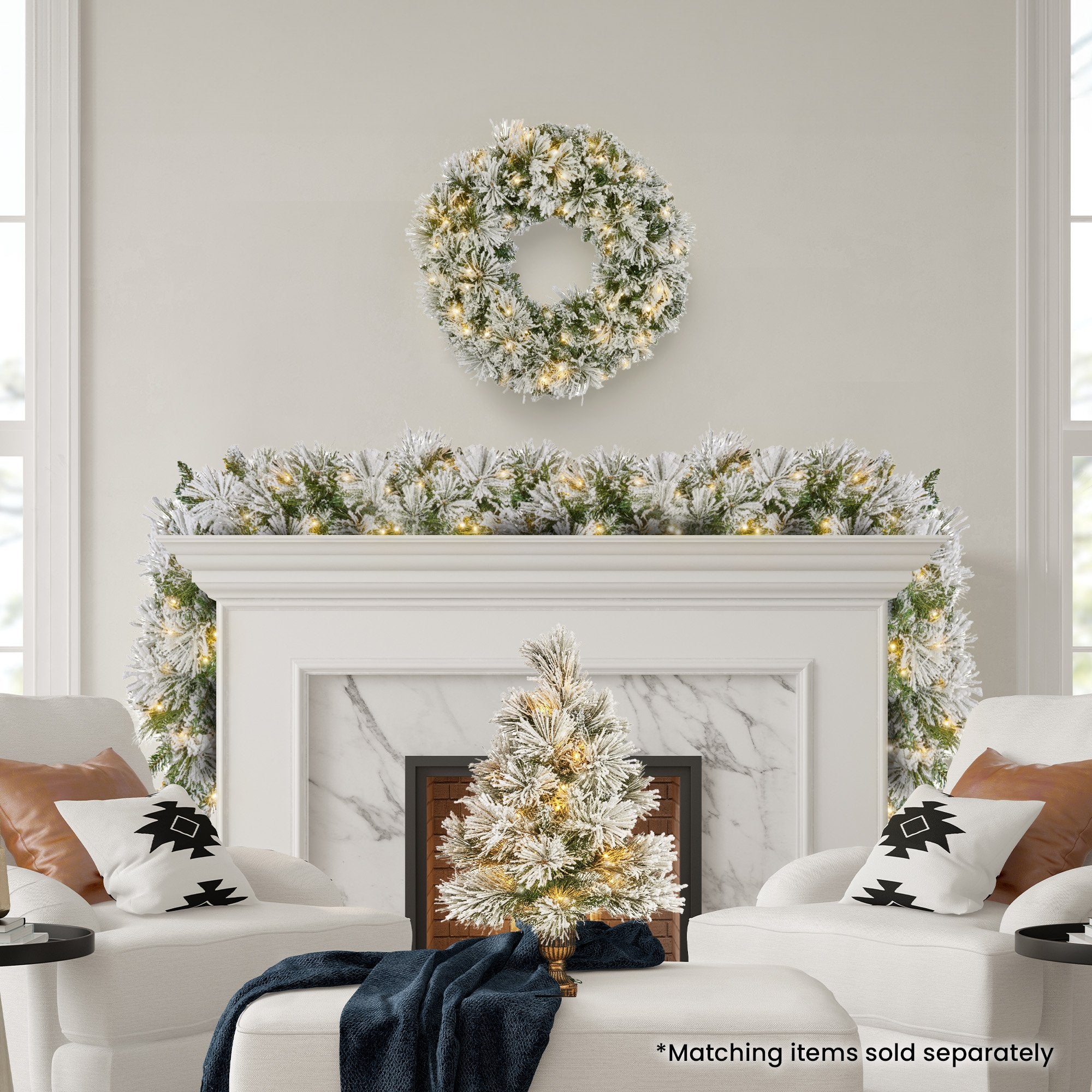 Christabelle 61cm Majestic Snow Tabletop Prelit Christmas Tree