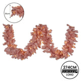 Christmas Trees: Christabelle 274cm Pretty In Pink Christmas Garland With Led Lights