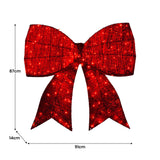 Christmas Trees: Christabelle Christmas Display Bow 91cm with LED and Twinkle Lights 5 Functions Christmas Festive Decorations Display Big Wired Bow