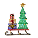 Christmas Trees: Christabelle Christmas Display Sled 183cm With Tree And Presents Led Lights & C9 Bulbs