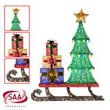 Christmas Trees: Christabelle Christmas Display Sled 183cm With Tree And Presents Led Lights & C9 Bulbs