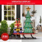 Christmas Trees: Christabelle Christmas Display Sled 183cm With Tree And Presents Led Lights & C9 Bulbs