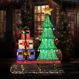 Christmas Trees: Christabelle Christmas Display Sled 183cm With Tree And Presents Led Lights & C9 Bulbs