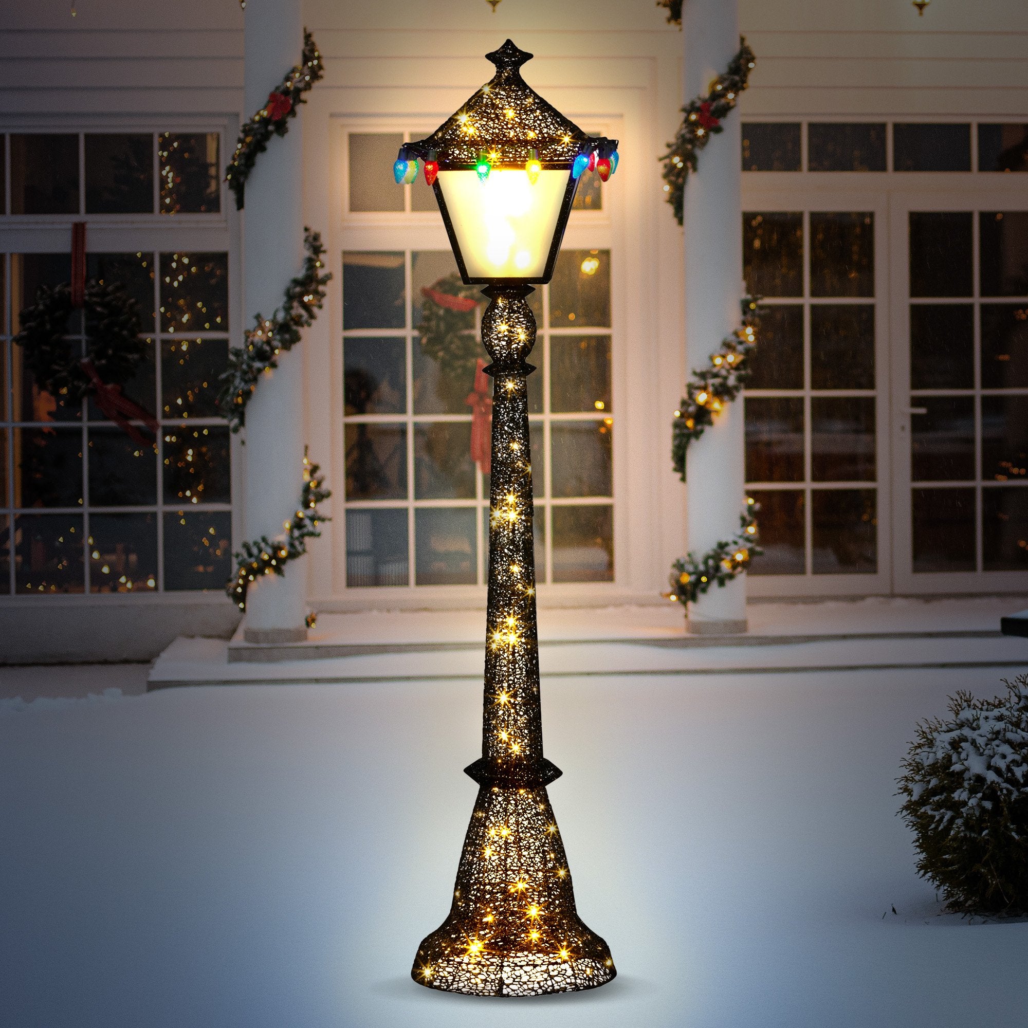 Christmas Trees: Christabelle Christmas Lamp Post Display 183cm With Lights