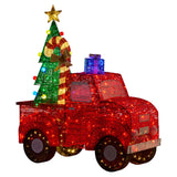 Christmas Decorations: Christabelle 1.4m Christmas Tree Truck Indoor Outdoor Display Decoration LED Lights Front Yard Lawn Statue Ornament