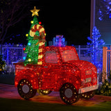 Christmas Decorations: Christabelle 1.4m Christmas Tree Truck Indoor Outdoor Display Decoration LED Lights Front Yard Lawn Statue Ornament