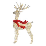 Christmas Decorations: Christabelle Large 1.5m Christmas Reindeer Outdoor Indoor Light-Up Display Decoration Lawn Statue LED Lights Red Bow