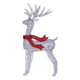 Christmas Decorations: Christabelle Large 1.5m Christmas Reindeer Outdoor Indoor Light-Up Display Decoration Lawn Statue LED Lights Red Bow