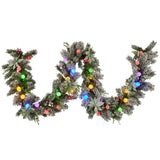 Christmas Wreaths & Garlands: Swishmas 274cm Snowy Crown Pine Pre-Lit Multicolour Christmas Garland