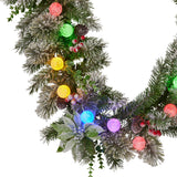 Christmas Wreaths & Garlands: Swishmas 274cm Snowy Crown Pine Pre-Lit Multicolour Christmas Garland