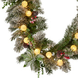 Christmas Wreaths & Garlands: Swishmas 274cm Snowy Crown Pine Pre-Lit Multicolour Christmas Garland