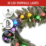Christmas Wreaths & Garlands: Swishmas 274cm Snowy Crown Pine Pre-Lit Multicolour Christmas Garland
