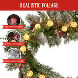 Christmas Wreaths & Garlands: Swishmas 274cm Snowy Crown Pine Pre-Lit Multicolour Christmas Garland
