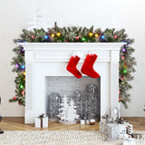 Christmas Wreaths & Garlands: Swishmas 274cm Snowy Crown Pine Pre-Lit Multicolour Christmas Garland