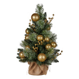 Christmas Trees: Christabelle 61cm Battery-operated Christmas Tree Warm Lights Led Table Top Gold