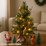 Christmas Trees: Christabelle 61cm Battery-operated Christmas Tree Warm Lights Led Table Top Gold