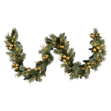 Christmas Wreaths & Garlands: Christabelle 2.7m Christmas Garland with Gold Baubles and LED Lights Mantle Decoration Ornament