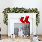 Christmas Wreaths & Garlands: Christabelle 2.7m Christmas Garland with Gold Baubles and LED Lights Mantle Decoration Ornament