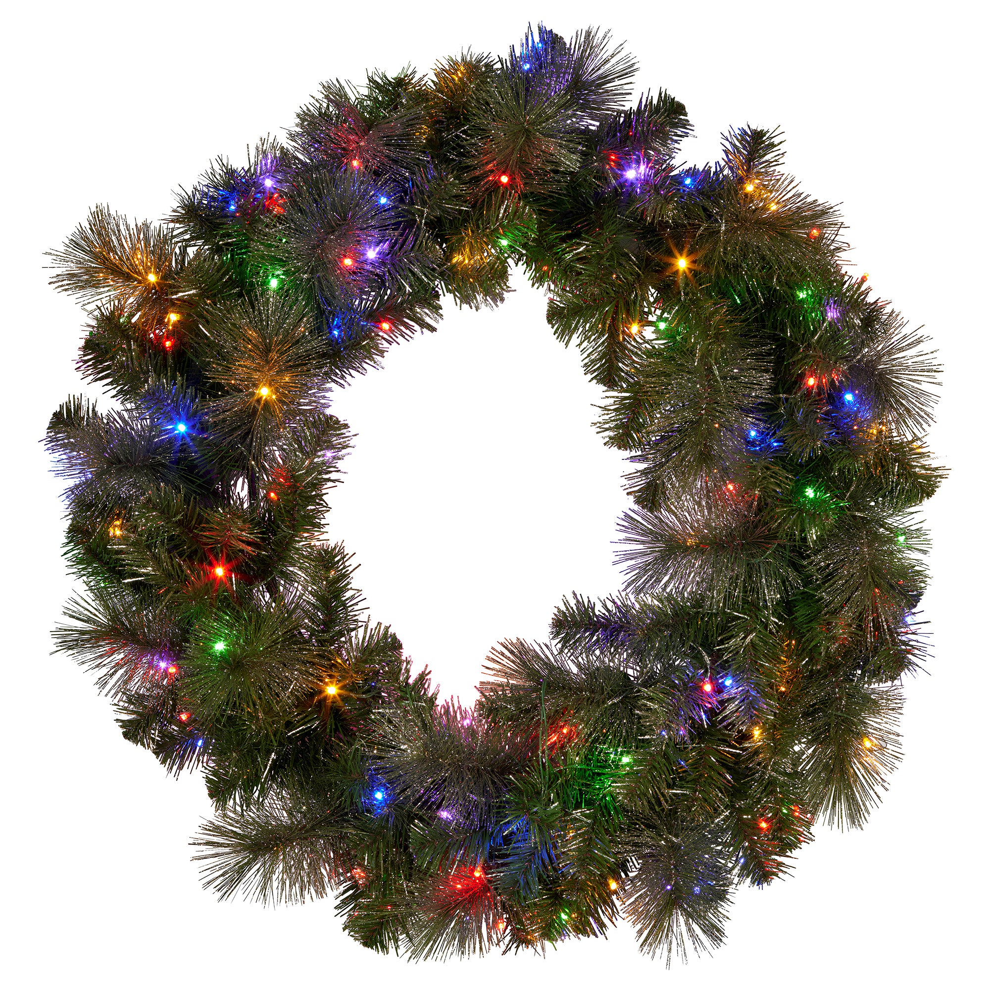 Christmas Wreaths & Garlands: Christabelle 1.22m Split 2pc Christmas Wreath with LED Lights Pine Dual Front Doors Decoration Ornament