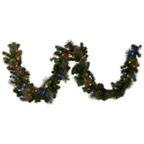Christmas Wreaths & Garlands: Christabelle 2.7m Christmas Garland with LED Lights Glittery Gold Pine Mantle Decoration Ornament