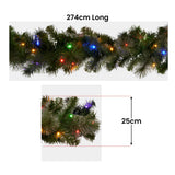 Christmas Wreaths & Garlands: Christabelle 2.7m Christmas Garland with LED Lights Glittery Gold Pine Mantle Decoration Ornament