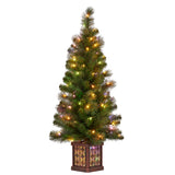 Christmas Trees: Christabelle 4ft Christmas Tree Glittery Gold Pine Led Multi Lights Xmas Decor