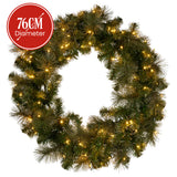 Christmas Wreaths & Garlands: Christabelle 76cm Split Christmas Wreath with LED Lights for Double Front Doors Decoration