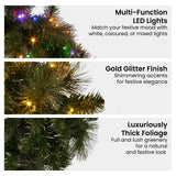 Christmas Wreaths & Garlands: Christabelle 76cm Split Christmas Wreath with LED Lights for Double Front Doors Decoration