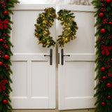 Christmas Wreaths & Garlands: Christabelle 76cm Split Christmas Wreath with LED Lights for Double Front Doors Decoration
