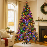 Christmas Trees: Christabelle 9ft Christmas Tree Glittery Gold Pine Needles 850 Led Lights Xmas