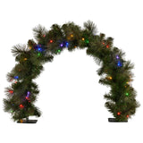 Christmas Wreaths & Garlands: Christabelle 60cm Tabletop Christmas Archway Garland with LED Lights Gold Mantle Decoration Ornament