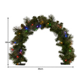 Christmas Wreaths & Garlands: Christabelle 60cm Tabletop Christmas Archway Garland with LED Lights Gold Mantle Decoration Ornament