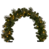 Christmas Wreaths & Garlands: Christabelle 60cm Tabletop Christmas Archway Garland with LED Lights Gold Mantle Decoration Ornament