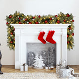Christmas Wreaths & Garlands: Christabelle 2.7m Christmas Garland with LED Lights and Baubles Mantle Decoration Ornament