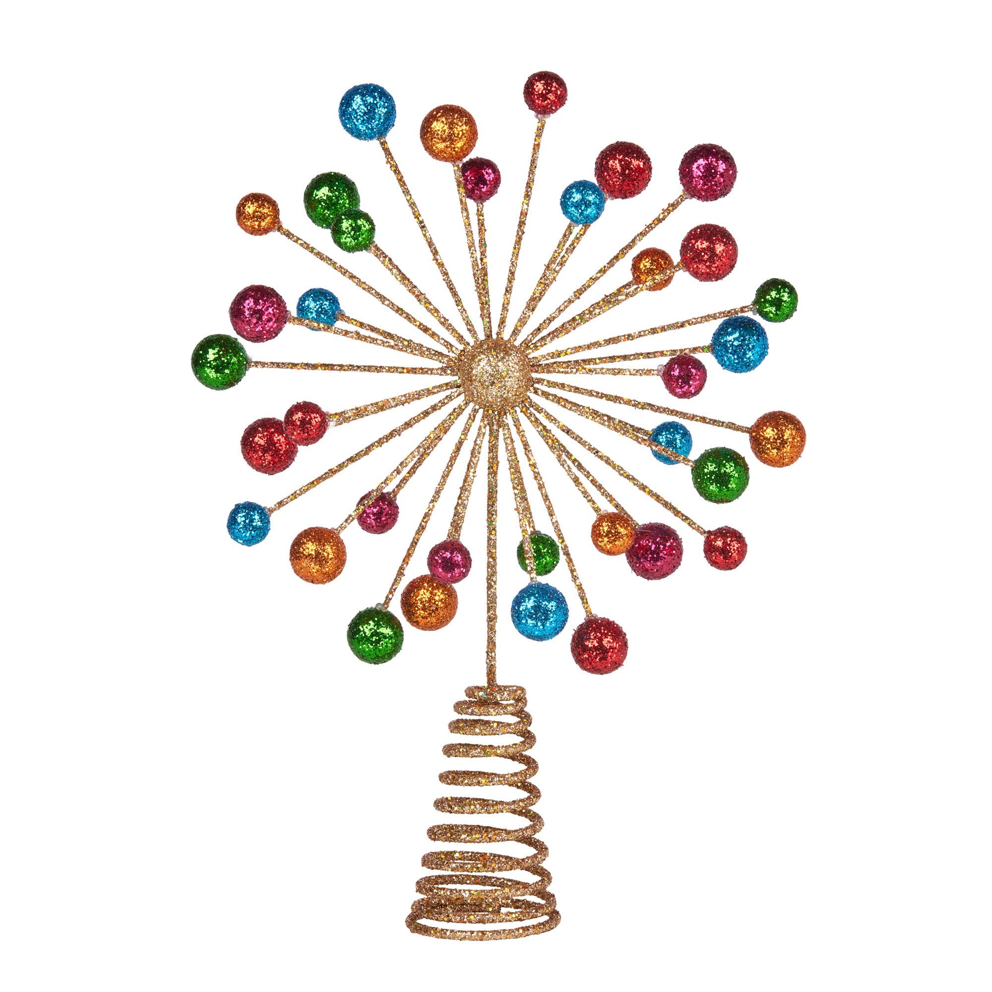 Christmas Decorations: Christabelle Christmas Tree Topper Glittery Baubles Gold Decoration Ornaments