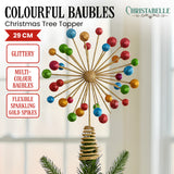 Christmas Decorations: Christabelle Christmas Tree Topper Glittery Baubles Gold Decoration Ornaments
