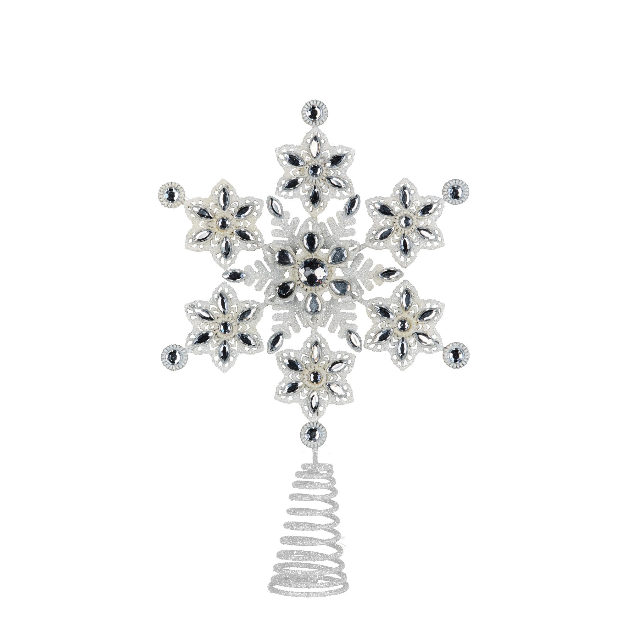 Christmas Decorations: Christabelle Snowflake Christmas Tree Topper Beaded Decoration Ornament Xmas