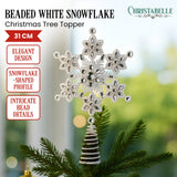 Christmas Decorations: Christabelle Snowflake Christmas Tree Topper Beaded Decoration Ornament Xmas