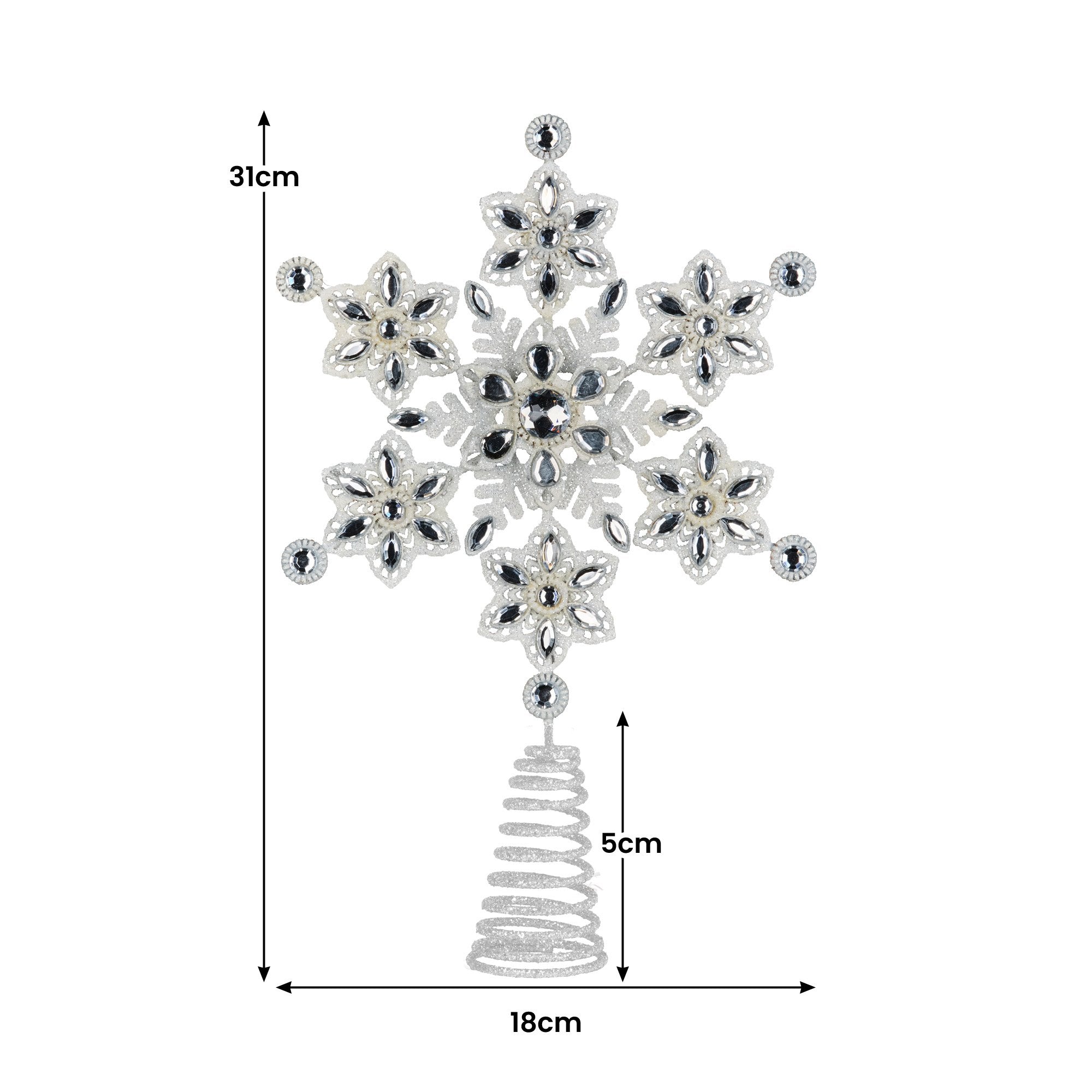 Christmas Decorations: Christabelle Snowflake Christmas Tree Topper Beaded Decoration Ornament Xmas