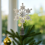Christmas Decorations: Christabelle Snowflake Christmas Tree Topper Beaded Decoration Ornament Xmas
