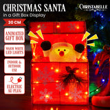 Christmas Decorations: Christabelle Animated Santa Gift Box Led Christmas Tree Decoration Xmas Ornament