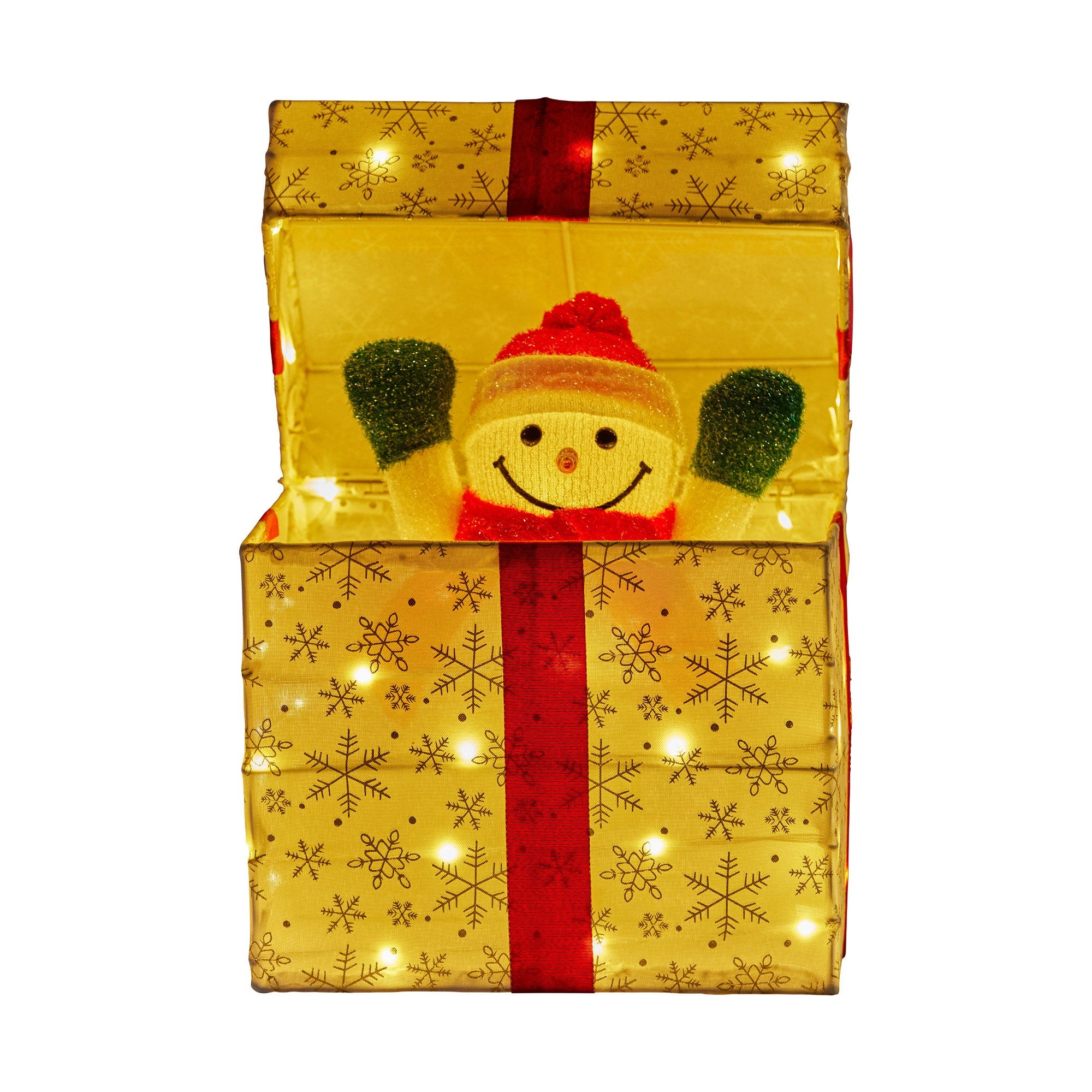 Christmas Decorations: Christabelle Animated Snowman Gift Box Led Christmas Tree Decoration Ornaments