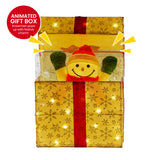 Christmas Decorations: Christabelle Animated Snowman Gift Box Led Christmas Tree Decoration Ornaments