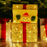 Christmas Decorations: Christabelle Animated Snowman Gift Box Led Christmas Tree Decoration Ornaments